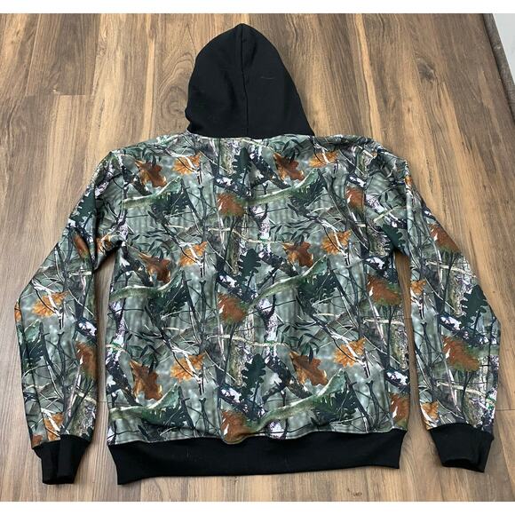 G59 Records Suicide Boys spell-out stitched camo graphic pullover hoodie, L - Picture 4 of 5